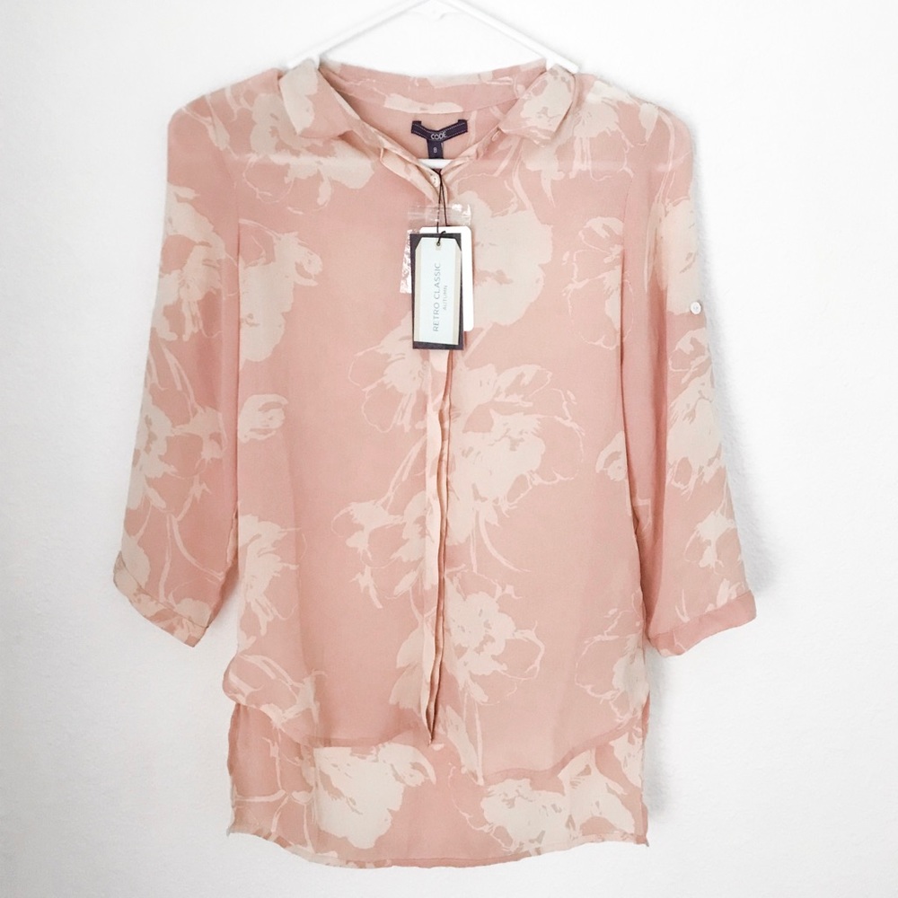NWT Pink Floral Blouse